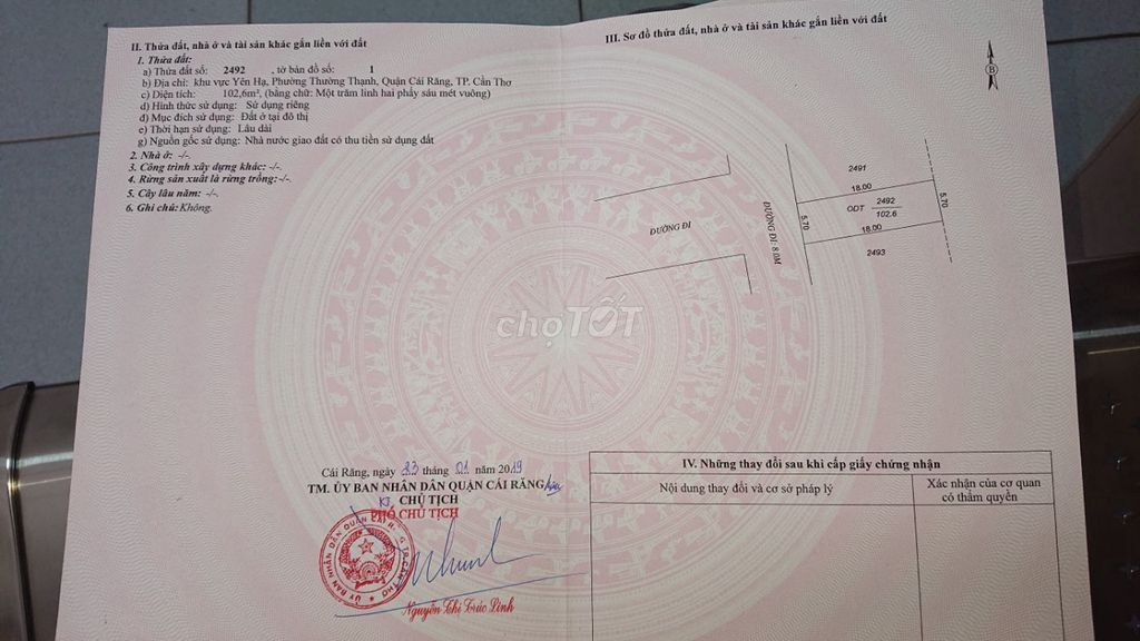 Nền khu DC Quân Đội KV. Thạnh Hoà, P, Cái Răng