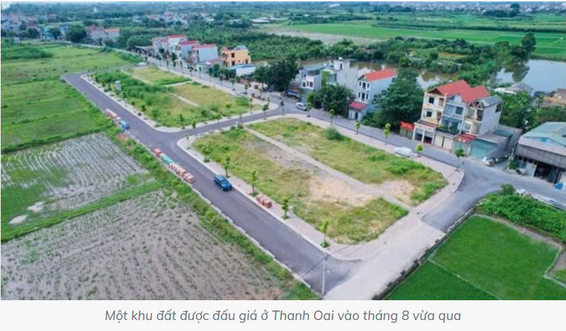 Thanh Oai đấu giá 22 thửa đất thất bại vì nhà đầu tư trả giá cao rồi bỏ cuộc