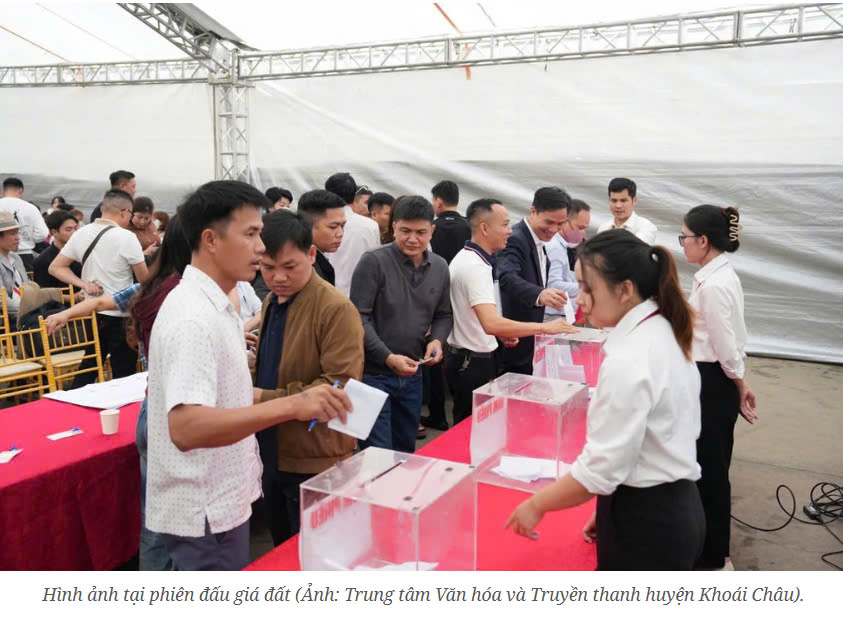 Hưng Yên đấu giá đất, giá trúng cao nhất 158 triệu đồng/m2