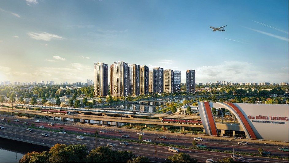 Metro cùng hệ thống hạ tầng trọng điểm đang tạo động lực kết nối và gia tăng sức hút cho trung tâm mới TP.HCM. Ảnh: BLUEMARQ Development