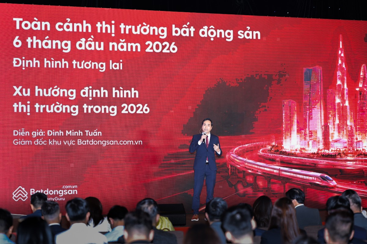 Ông Đinh Minh Tuấn, Giám đốc khu vực miền Nam của Batdongsan.com.vn trình bày tại sự kiện - Nguồn: Batdongsan.com.vn