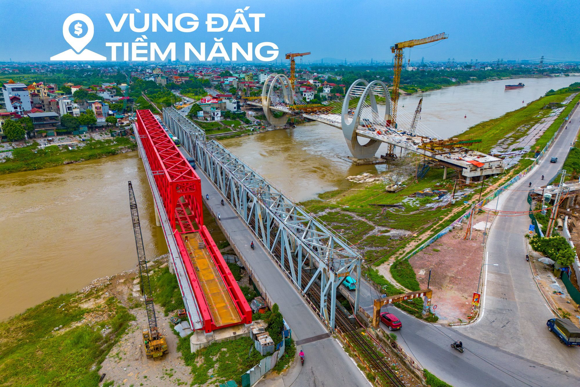Cận cảnh cầu 1.800 tỷ sắp hoàn thành, thay thế cầu quay đầu tiên ở Việt Nam, nối Hà Nội với tỉnh sắp lên thành phố trực thuộc trung ương