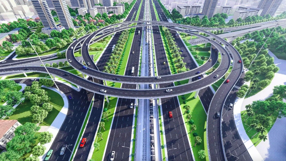 Nút giao vành đai 3.5 với đại lộ Thăng Long trong tương lai.