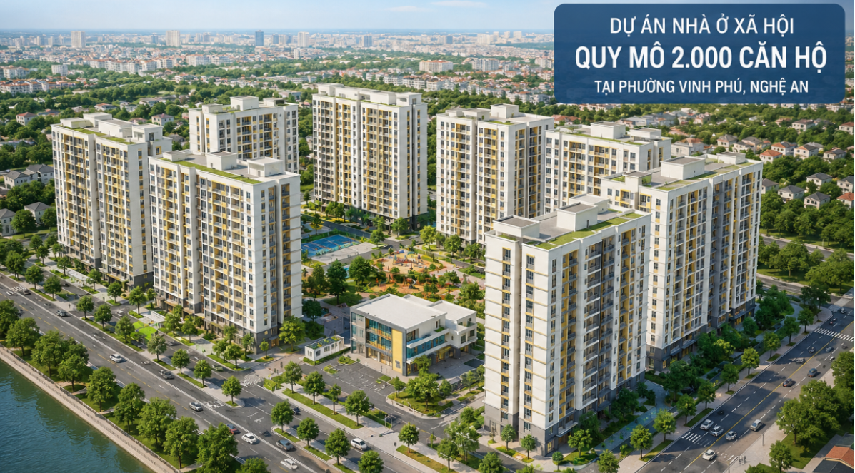 Nghệ An: Thị trường nhà ở xã hội đón dự án hơn 1.557 tỷ đồng, cung cấp 2.000 căn hộ