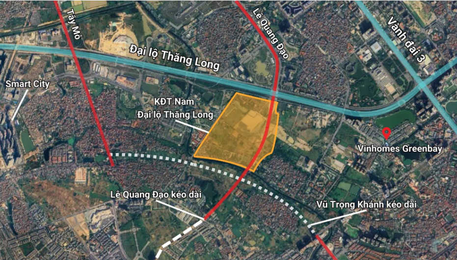 Hà Nội phê duyệt hồ sơ mời thầu KĐT hơn 20.000 tỷ, quy mô 75ha trên trục Đại lộ Thăng Long