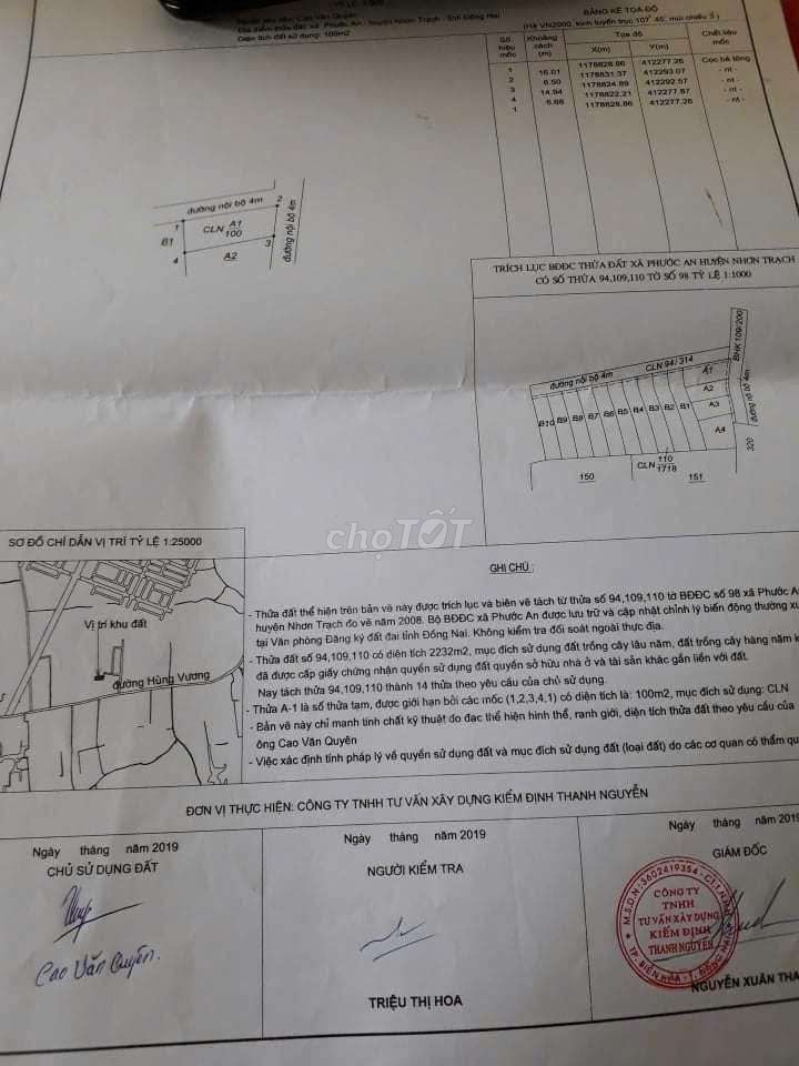 Bán đất lô góc 2 mặt tiền gần đường Hùng vương xã phước an.